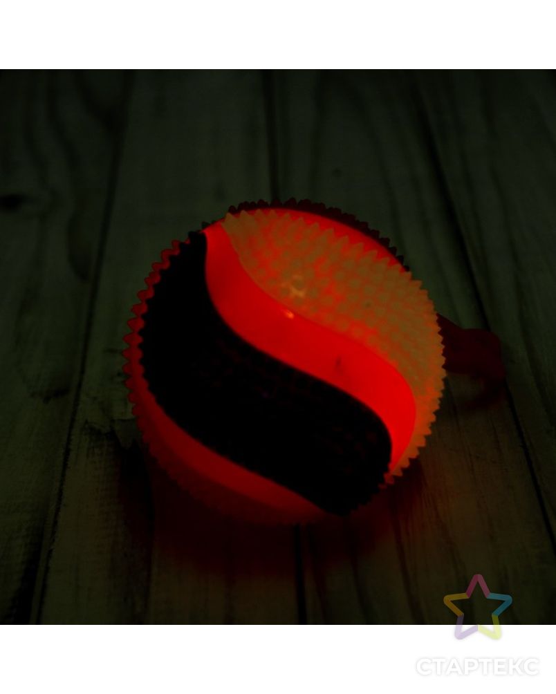 Мяч «Радуга», световой, 7,5 см, с пищалкой, на резинке, цвета МИКС арт. СМЛ-54298-1-СМЛ0003018354 4