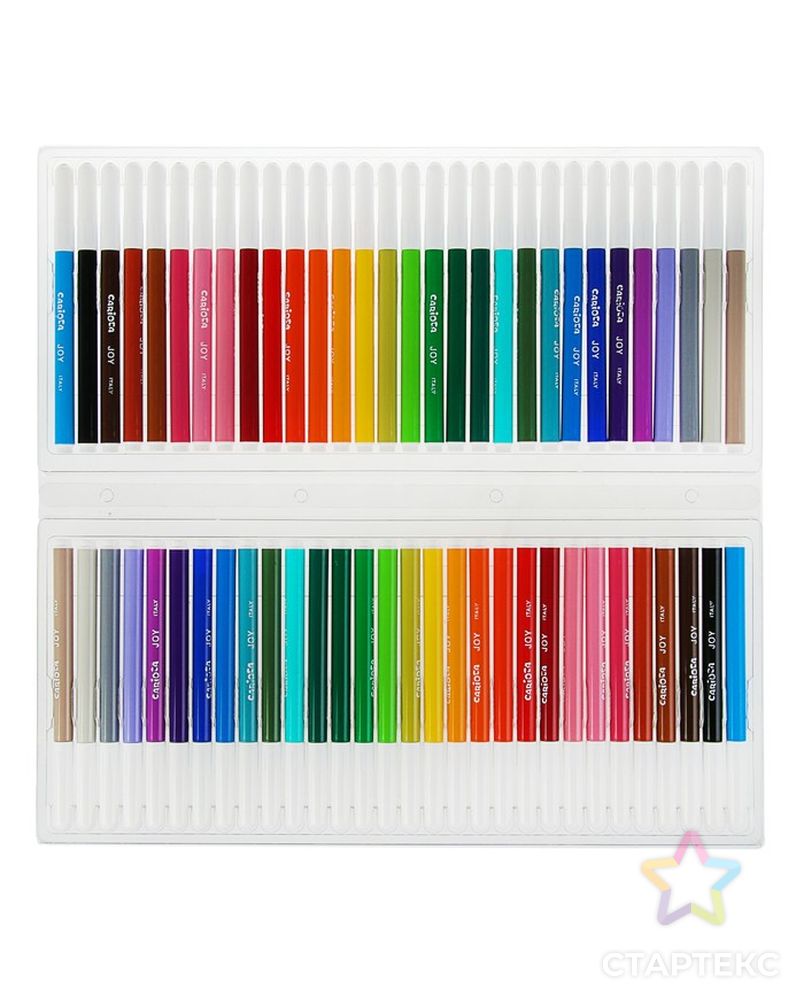 Фломастеры 30 цветов Carioca "Joy" 2.6 мм, набор 60 штук, смываемые, картон, чемоданчик с ручкой арт. СМЛ-173850-1-СМЛ0003044805 2