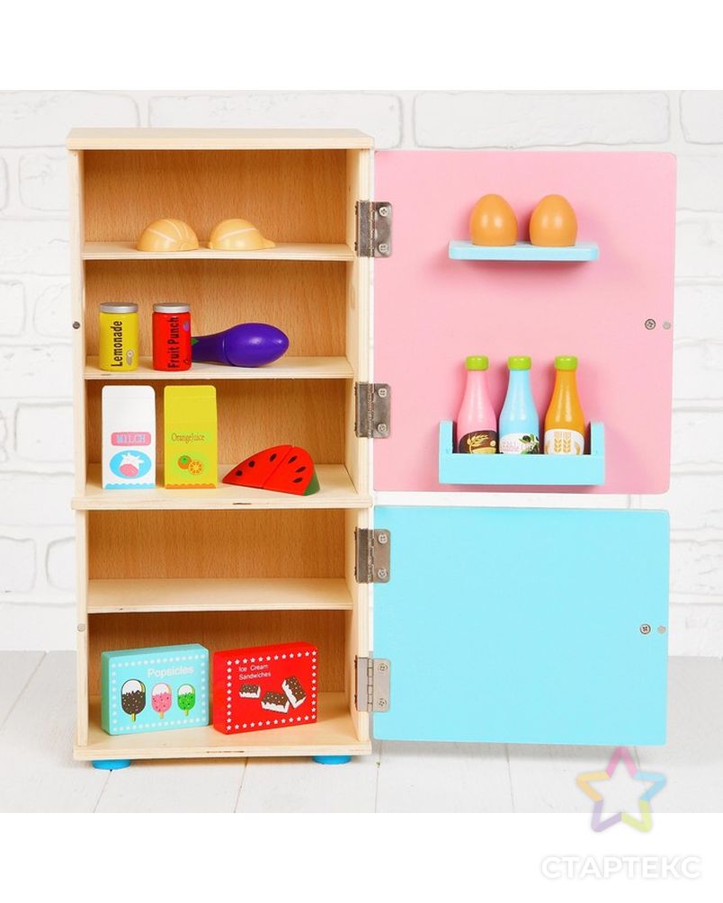 Игровой набор «Холодильник», деревянные продукты в наборе арт. СМЛ-55341-1-СМЛ0003048126 3