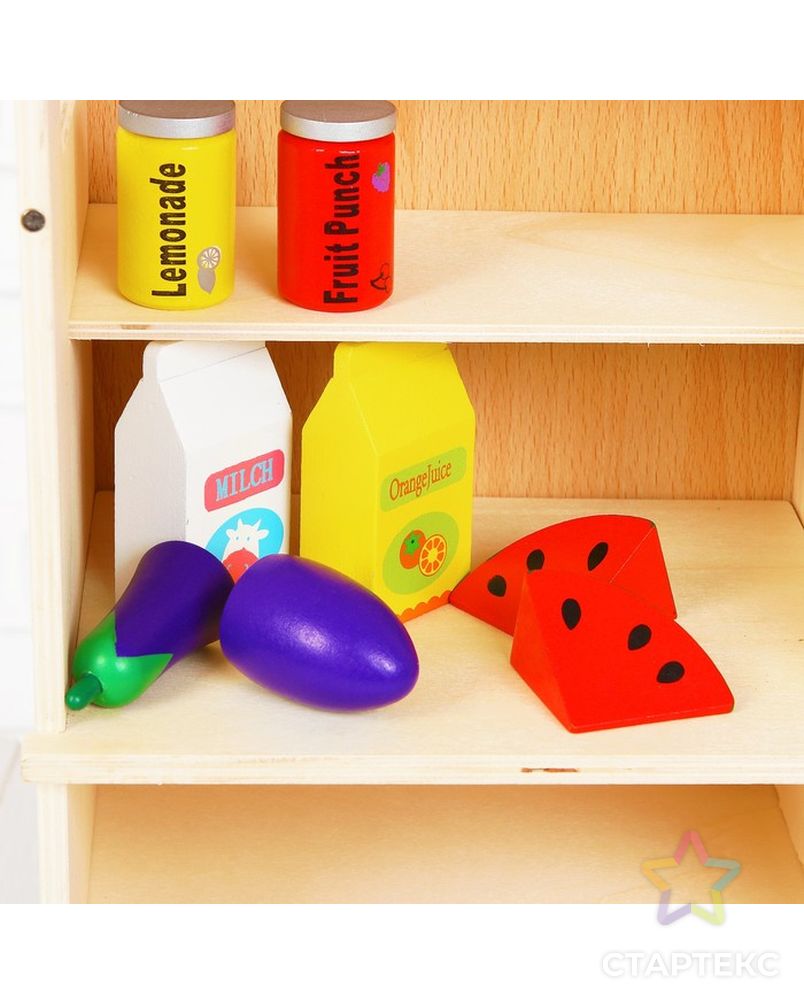 Игровой набор «Холодильник», деревянные продукты в наборе арт. СМЛ-55341-1-СМЛ0003048126 6