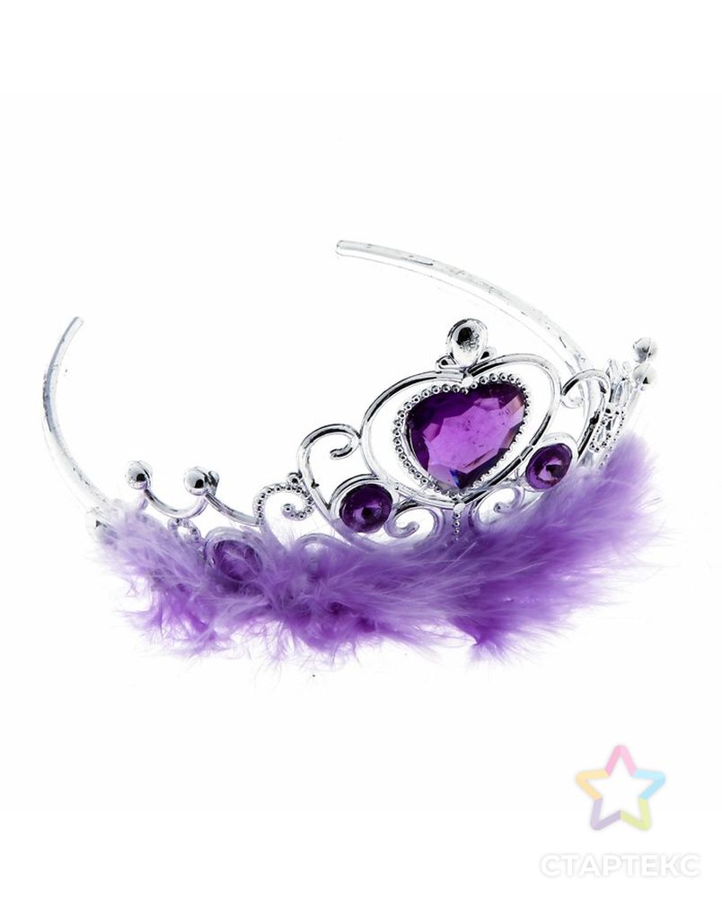 Корона «Леди», с мехом и стразами, фиолетовая арт. СМЛ-46343-1-СМЛ0000304992 1