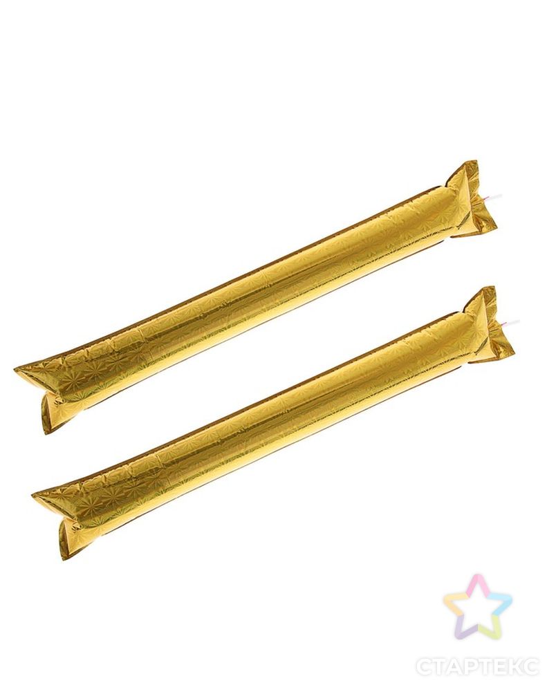 Палка «Болельщик», с палочкой для надувания, набор 2 шт., цвет золотой арт. СМЛ-100590-1-СМЛ0000305349