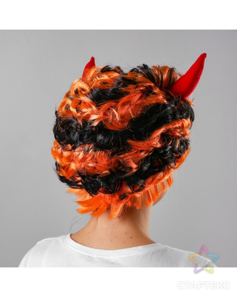 Карнавальный парик "Кудри и рога", 2 цвета, 80 г арт. СМЛ-120411-1-СМЛ0000308501 2