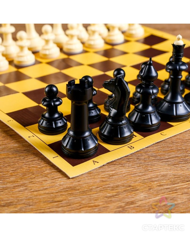 Шахматы "Русские игры" (доска из микрогофры 40х40 см, фигуры пластик, король h=10.2 см) арт. СМЛ-52217-1-СМЛ0003091518 2