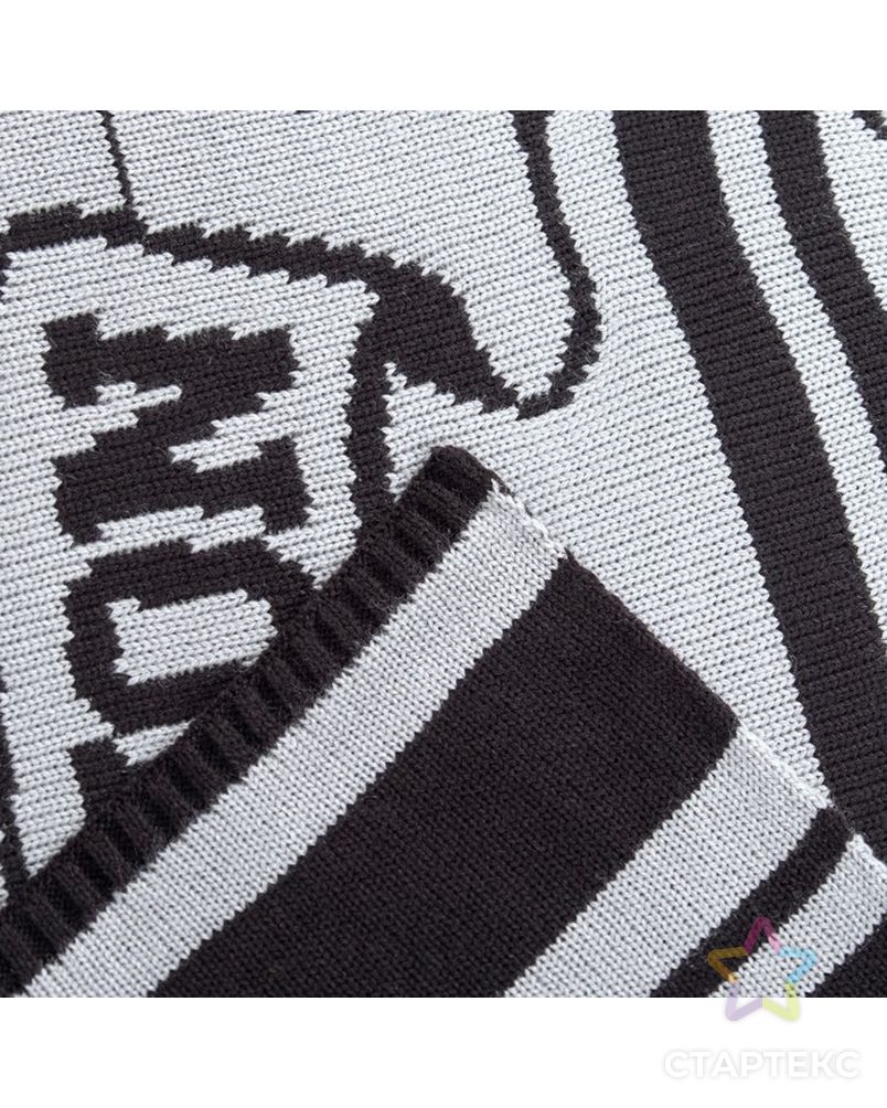 Вязаный плед "Этель" Football, размер 110х140 см, цвет серый арт. СМЛ-173925-1-СМЛ0003101325 3