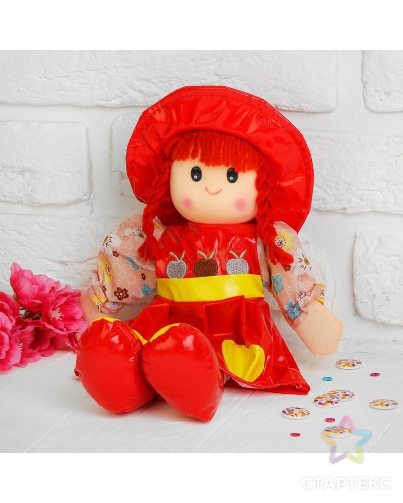Мягкая игрушка «Кукла», в платьишке с сердечками, цвета МИКС арт. СМЛ-120416-1-СМЛ0000311471 1