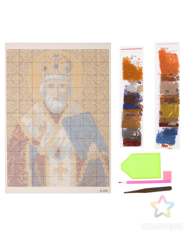Алмазная мозаика "Святого Николая Чудотворца", 34 цвета арт. СМЛ-7353-1-СМЛ3121849 2