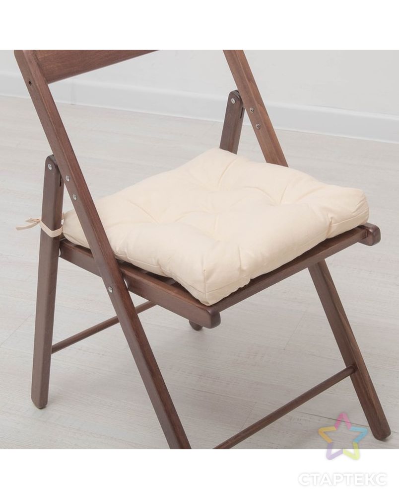 Набор подушек для стула 35х35 см 2шт, цв бежевый, бязь, холлофайбер арт. СМЛ-7354-1-СМЛ3121934
