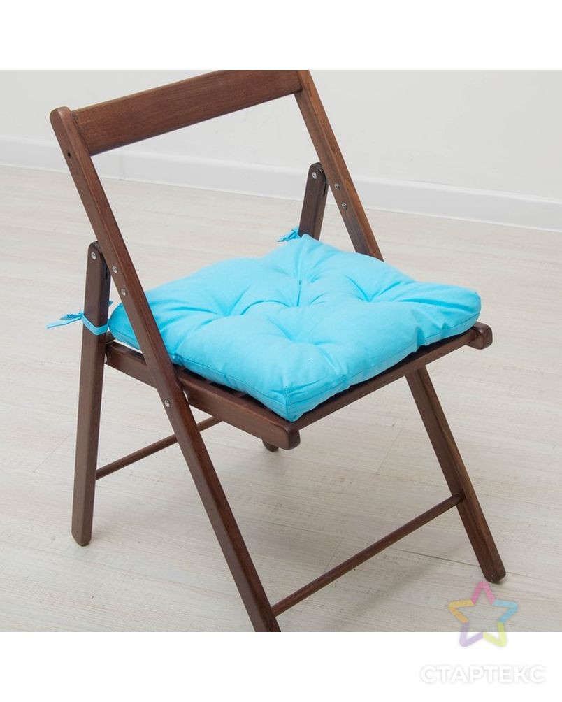 Набор подушек для стула 35х35 см 2шт, цв голубой, бязь, холлофайбер арт. СМЛ-27721-1-СМЛ3121935 1