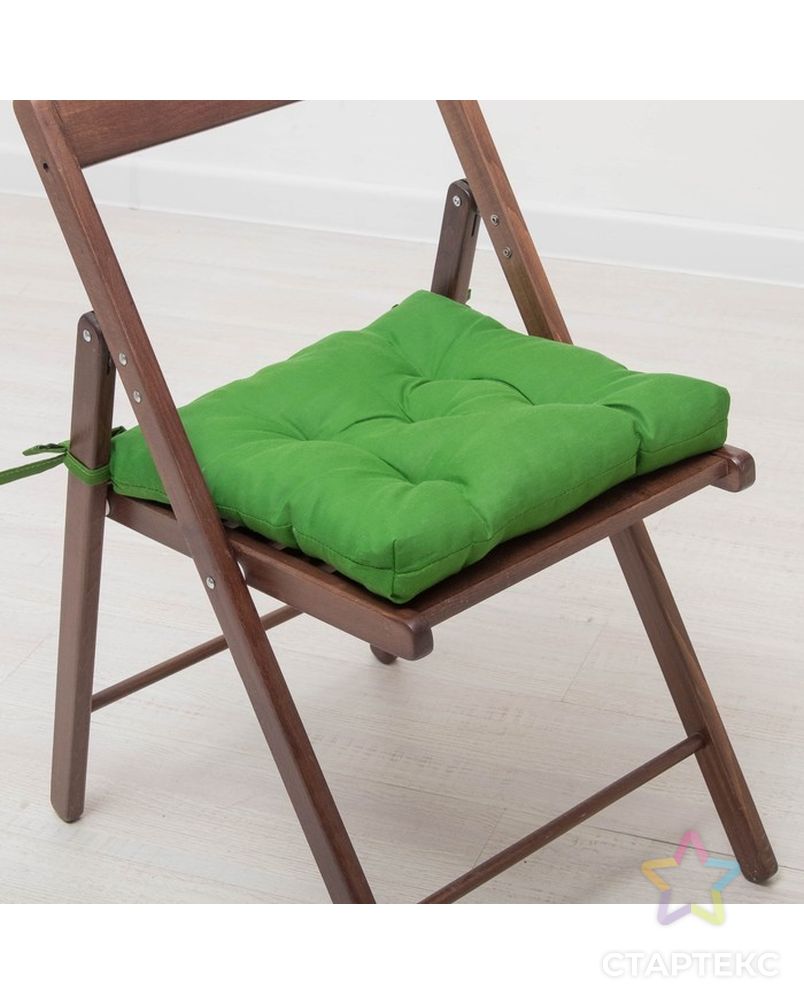 Набор подушек для стула 35х35 см 2шт, цв темно-зеленый, бязь, холлофайбер арт. СМЛ-7356-1-СМЛ3121937