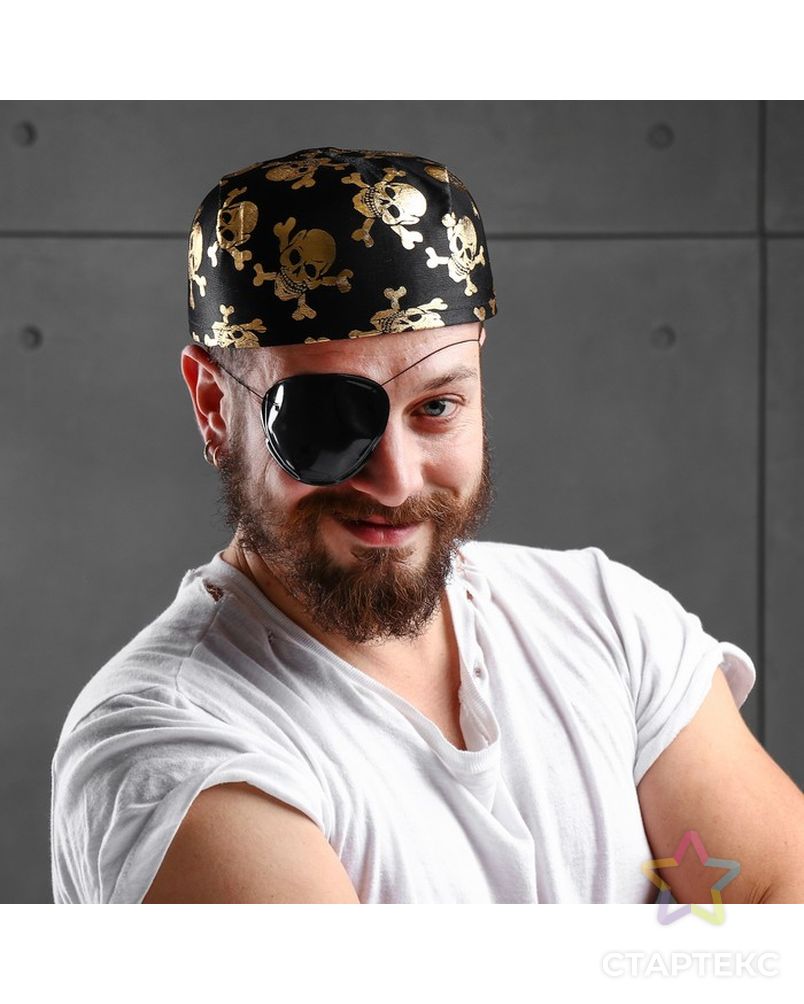 Карнавальная шляпа-бандана «Пират», с черепами, р-р 56-58, цвета МИКС арт. СМЛ-47029-1-СМЛ0000312530 1