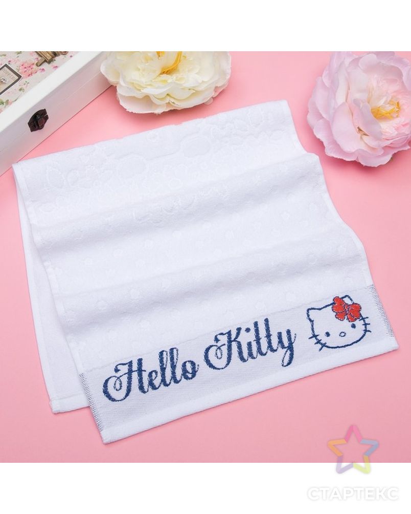 Полотенце детское Hello Kitty 70х130 см, цвет белый 100% хлопок, 400 г/м² арт. СМЛ-21140-1-СМЛ3161346 1