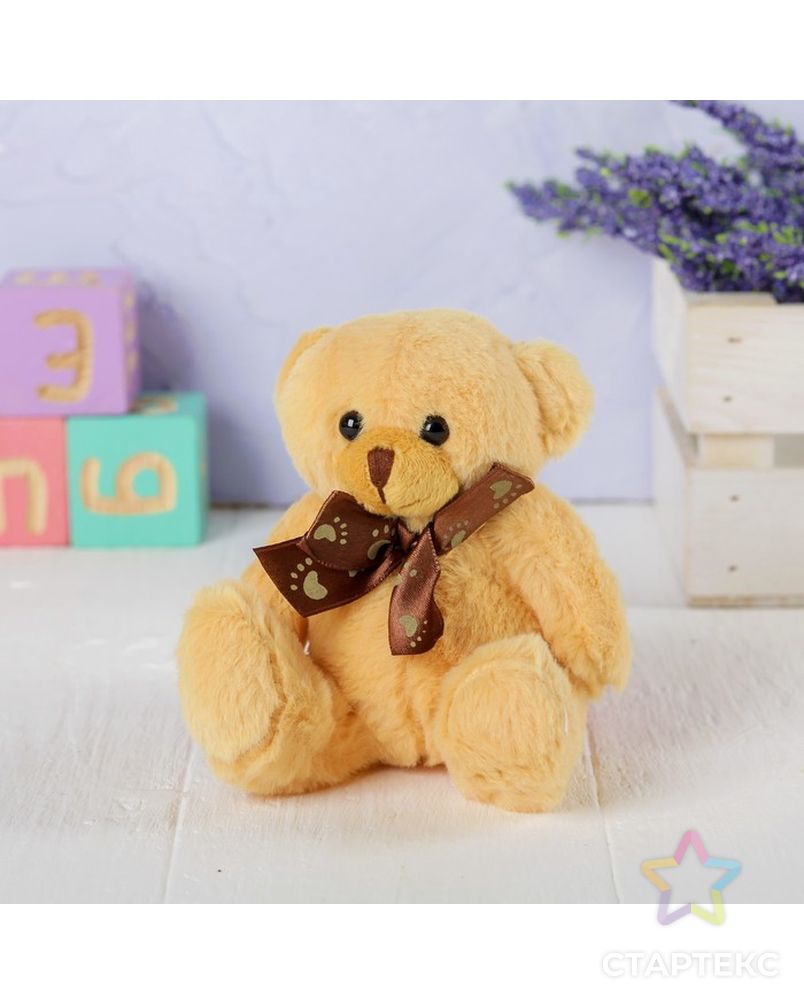 Мягкая игрушка «Медведь нежный», бант, следы, цвета МИКС арт. СМЛ-47907-1-СМЛ0000316525 1