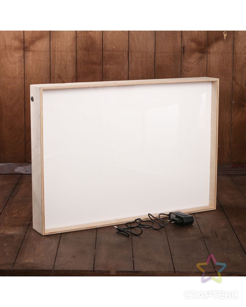 Планшет для рисования песком, 42 × 60 см, фанера, оргстекло: 2 мм, с белой подсветкой, без песка арт. СМЛ-26079-1-СМЛ3170706 1