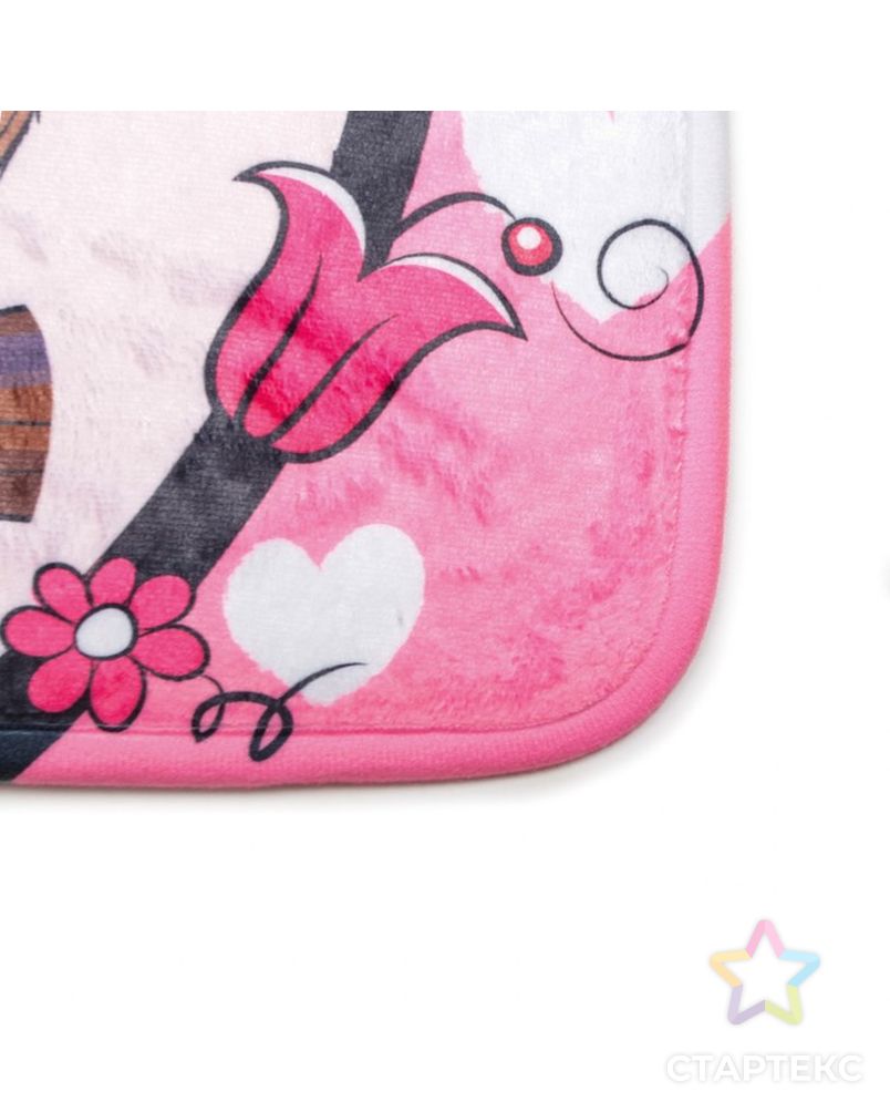 Набор ковриков для ванны и туалета «Совушки на ветке», 3 шт: 38×45, 40×43, 43×73 см, цвет розовый арт. СМЛ-30207-1-СМЛ3172674 1