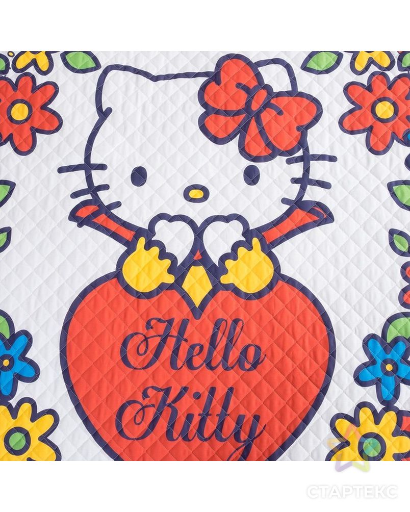 Покрывало Hello Kitty цвет белый 160х200 см, поплин арт. СМЛ-7522-1-СМЛ3173141