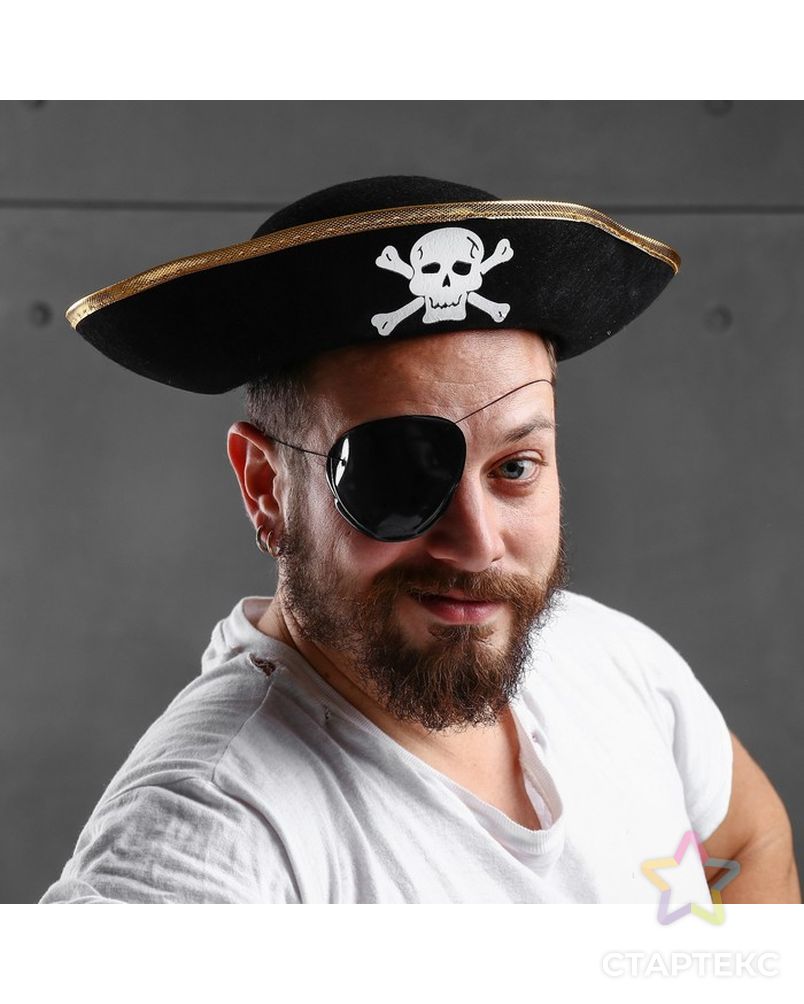Карнавальная шляпа «Пират», р-р 56-58 арт. СМЛ-100725-2-СМЛ0000317929 1