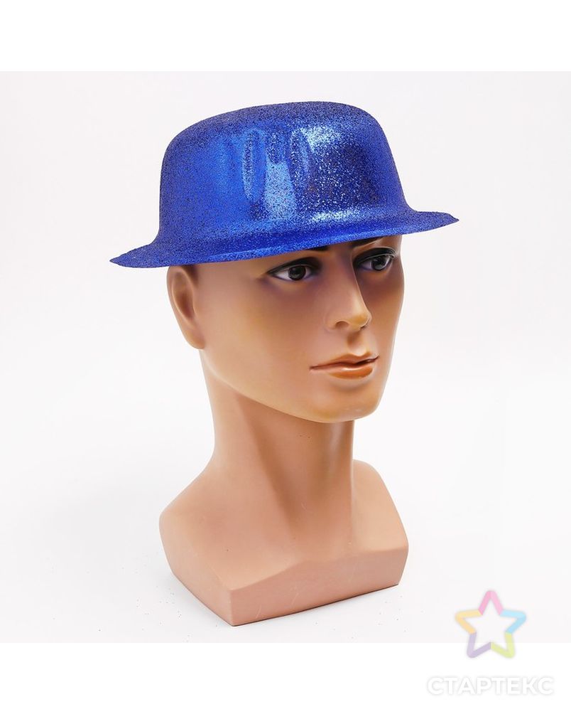 Карнавальная шляпа овальная с каёмкой, блестящая, р-р 56, цвета МИКС арт. СМЛ-48120-1-СМЛ0000318290 3