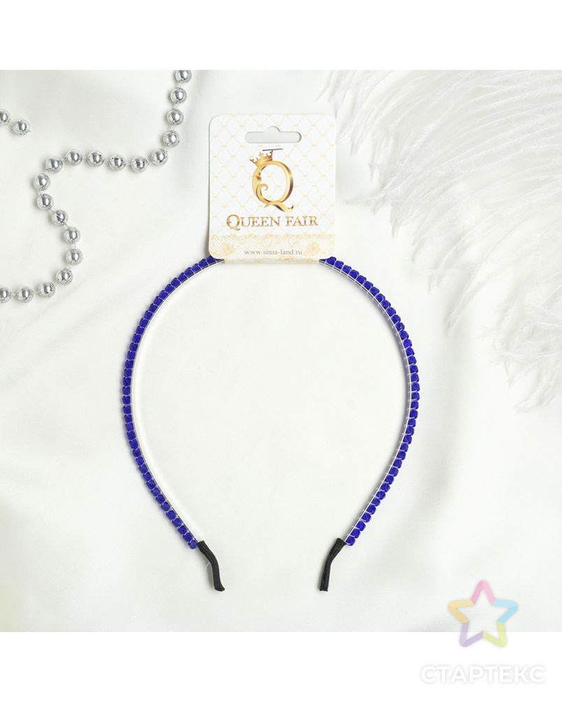 Ободок для волос "Ледяная сказка" 0,3 см синий арт. СМЛ-20292-1-СМЛ3190140