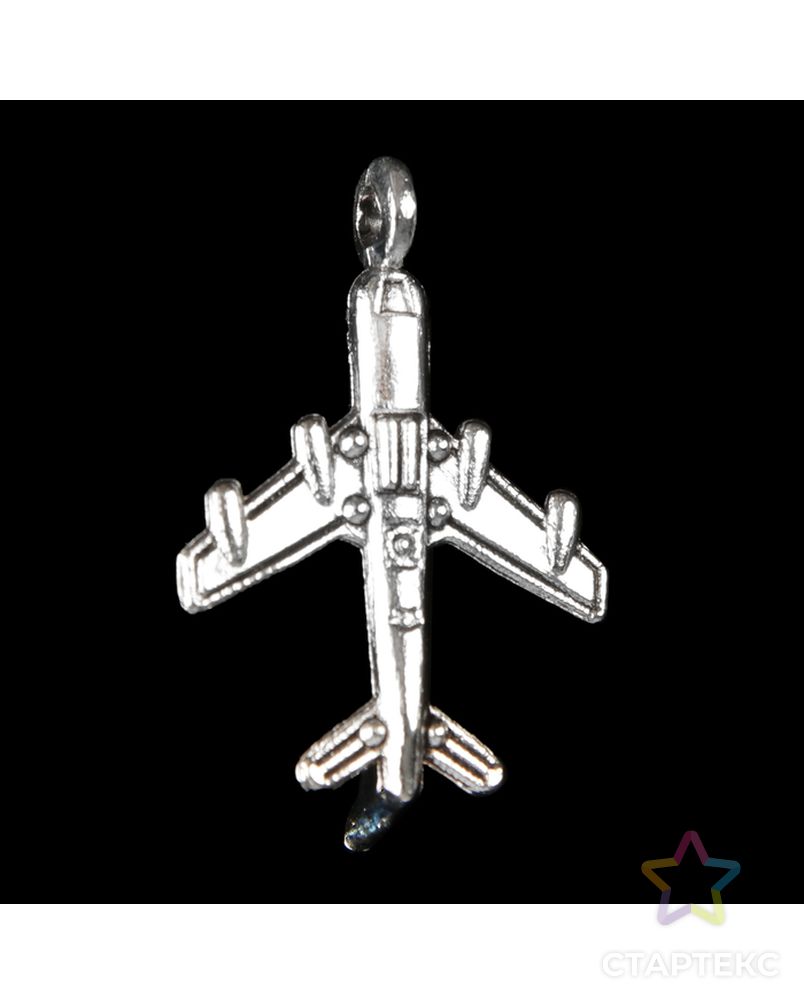 Декор для творчества металл "Самолёт" серебро 1,8х1,2 см арт. СМЛ-30651-1-СМЛ3215988 1