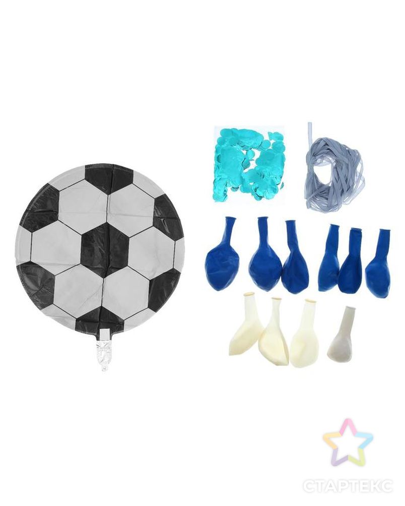 Фонтан из шаров "Футбол", для мальчика, с конфетти, латекст, фольга, 10 шт. арт. СМЛ-56518-1-СМЛ0003217460 2