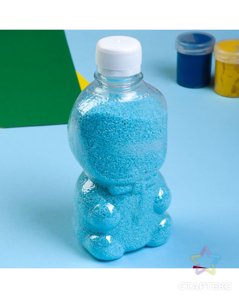 Песок цветной в бутылках "Голубой" 500 гр МИКС арт. СМЛ-7997-1-СМЛ3222990 1