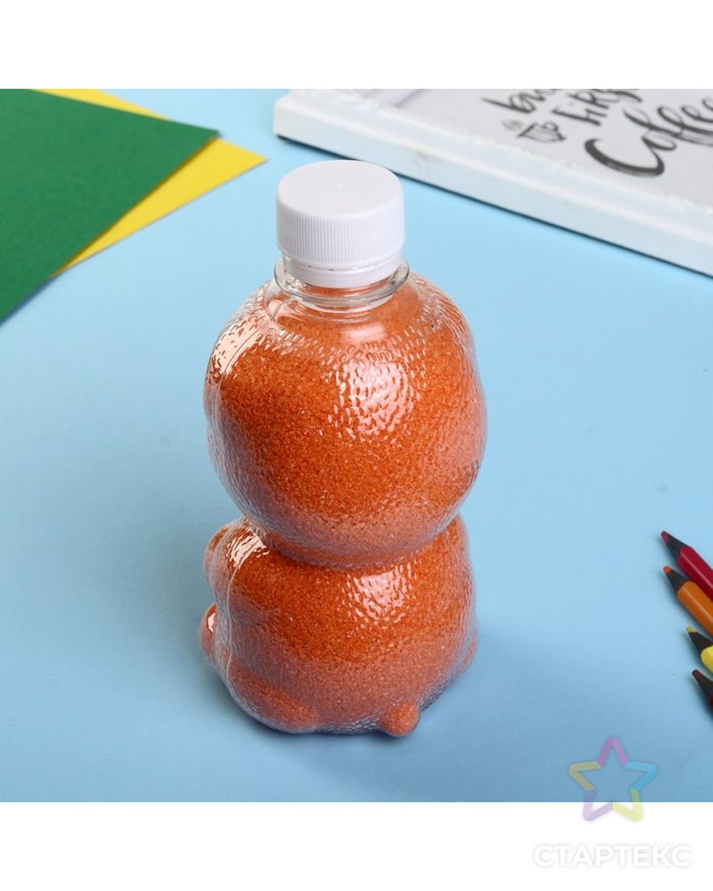 Песок цветной в бутылках "Оранжевый"МИКС 500 гр арт. СМЛ-8001-1-СМЛ3222995