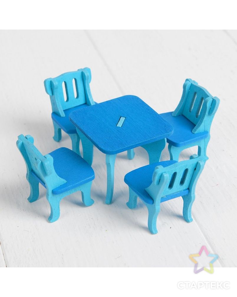 Мебель для кукол «Гостиная», синяя арт. СМЛ-8019-1-СМЛ3223340