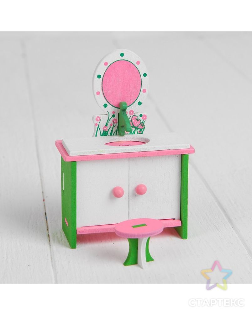 Мебель для кукол «Ванная с зеркалом» арт. СМЛ-8021-1-СМЛ3223342