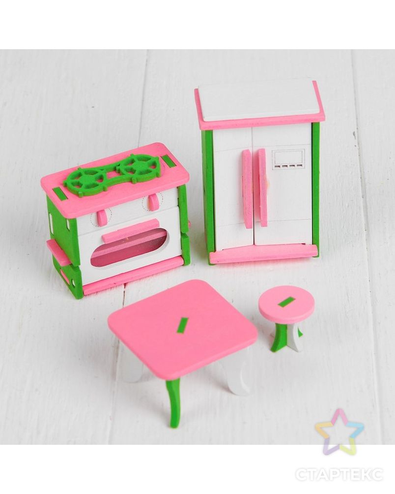 Мебель для кукол "Кухня с холодильником" арт. СМЛ-8023-1-СМЛ3223344