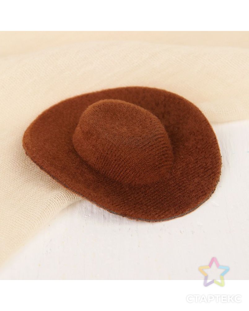 Шляпа для игрушек р.6х6,8х2 см, цв.коричневый арт. СМЛ-8033-1-СМЛ3223952 1