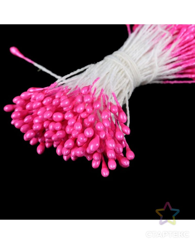 Тычинки для искусственных цветов "Капельки розовые" (набор 130 шт) длина 6 см арт. СМЛ-8055-1-СМЛ3225209 2