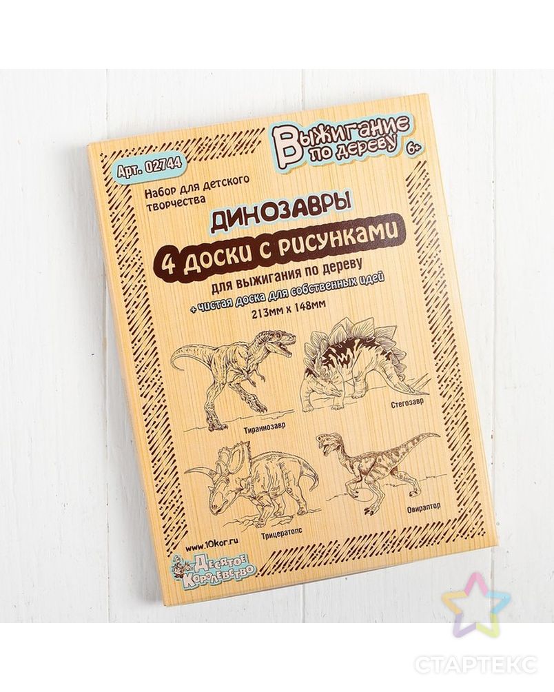 Заказать Доски для выжигания, "Тираннозавр,Трицератопс, Стегозавр, Овираптор", 5 шт арт. СМЛ-8127-1-СМЛ3235886 в Новосибирске