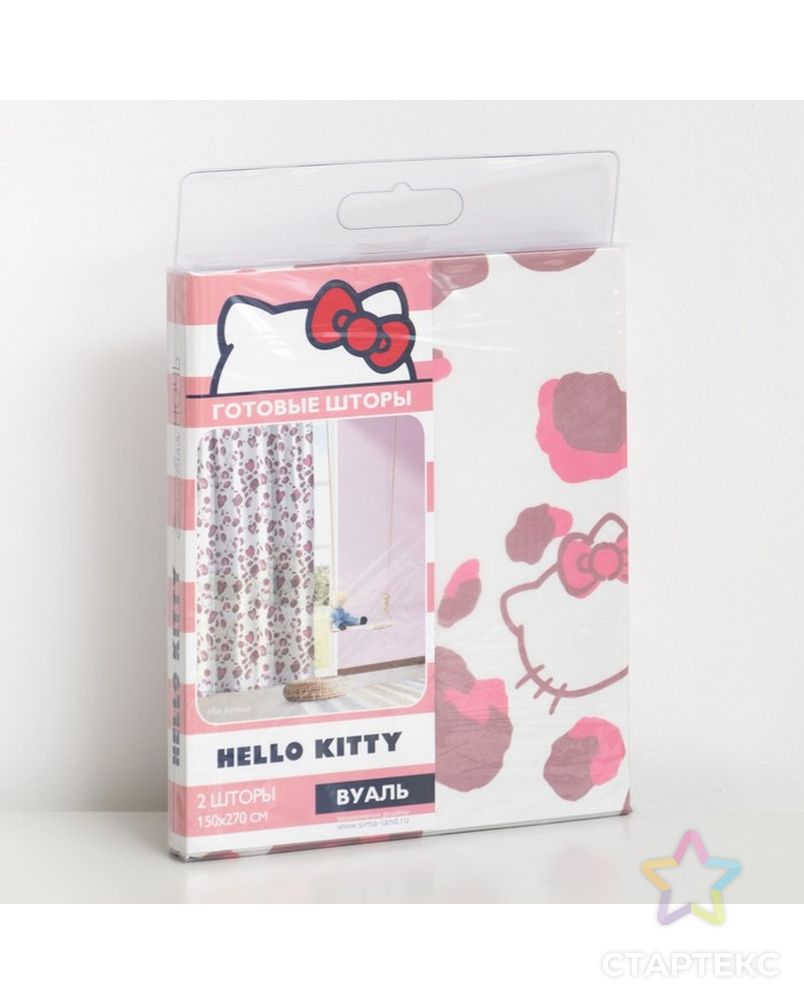 Комплект штор Hello Kitty 150х270 см - 2 шт., цвет розовый, вуаль арт. СМЛ-8150-1-СМЛ3236628 4