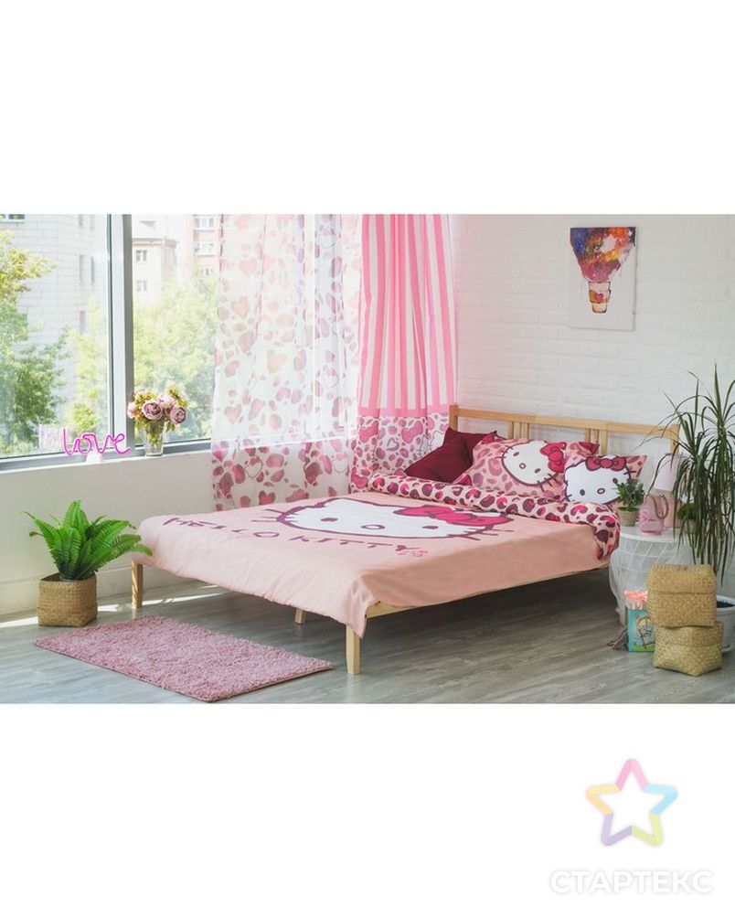 Комплект штор Hello Kitty 150х270 см - 2 шт., цвет розовый, вуаль арт. СМЛ-8150-1-СМЛ3236628 5