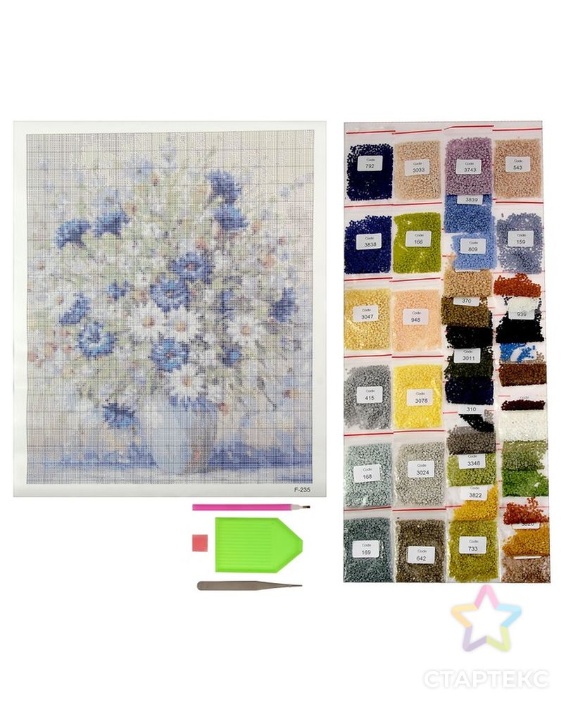 Алмазная мозаика "Летний букет", 40*50 см, 39 цветов арт. СМЛ-8367-1-СМЛ3247325 2