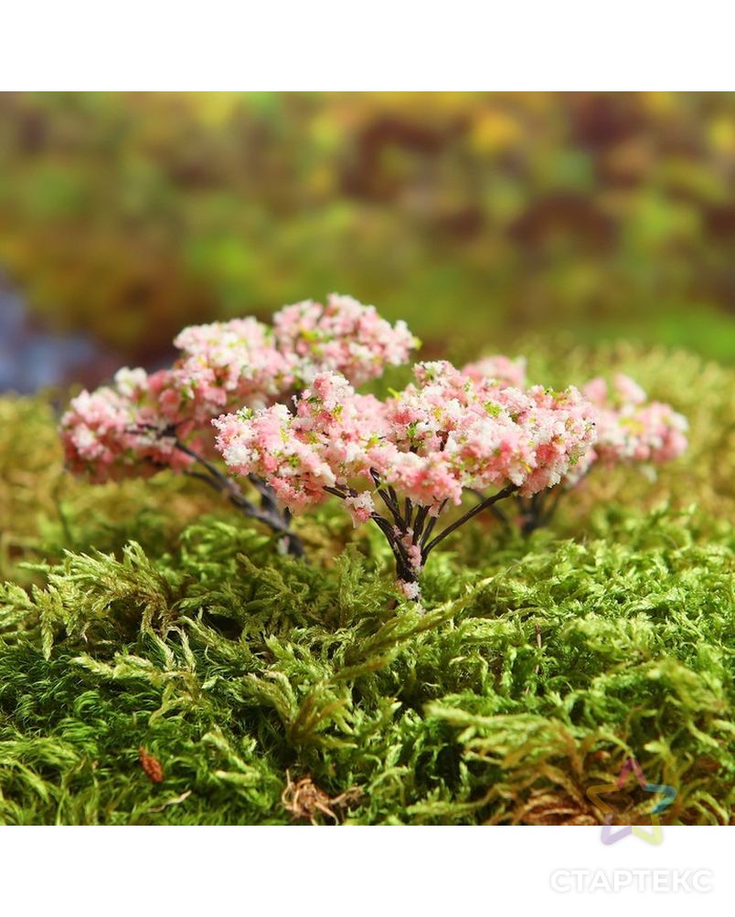 Миниатюра кукольная, "Дерево" размер 1 шт 2х2х6,5 см, цв.розово-белый с зеленым 35806 арт. СМЛ-8379-1-СМЛ3248040 2