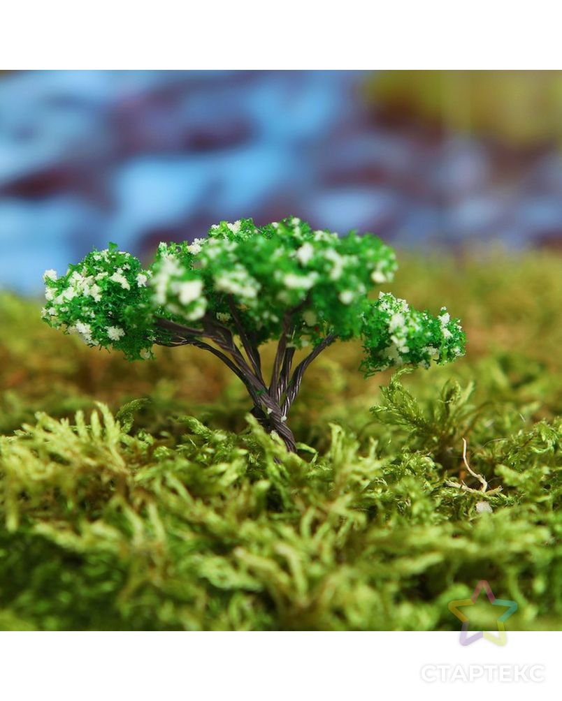 Миниатюра кукольная, набор 2 шт "Дерево" размер 1 шт 2х2х6,5 см, цв.зеленый с белым арт. СМЛ-8382-1-СМЛ3248043