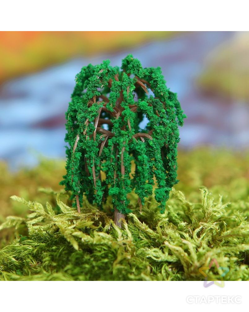 Миниатюра кукольная, набор 2 шт "Дерево" размер 1 шт 3,5х3,5х6,5 см, цв.светло-зеленый арт. СМЛ-8386-1-СМЛ3248053 1