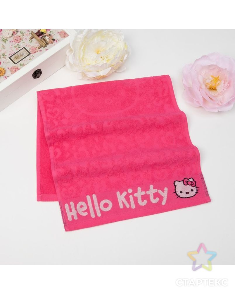 Полотенце детское Hello Kitty 70х130 см, цвет розовый 100% хлопок, 400 г/м² арт. СМЛ-21141-1-СМЛ3253540 1