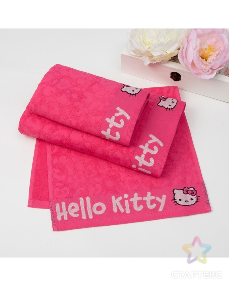 Полотенце детское Hello Kitty 70х130 см, цвет розовый 100% хлопок, 400 г/м² арт. СМЛ-21141-1-СМЛ3253540 2