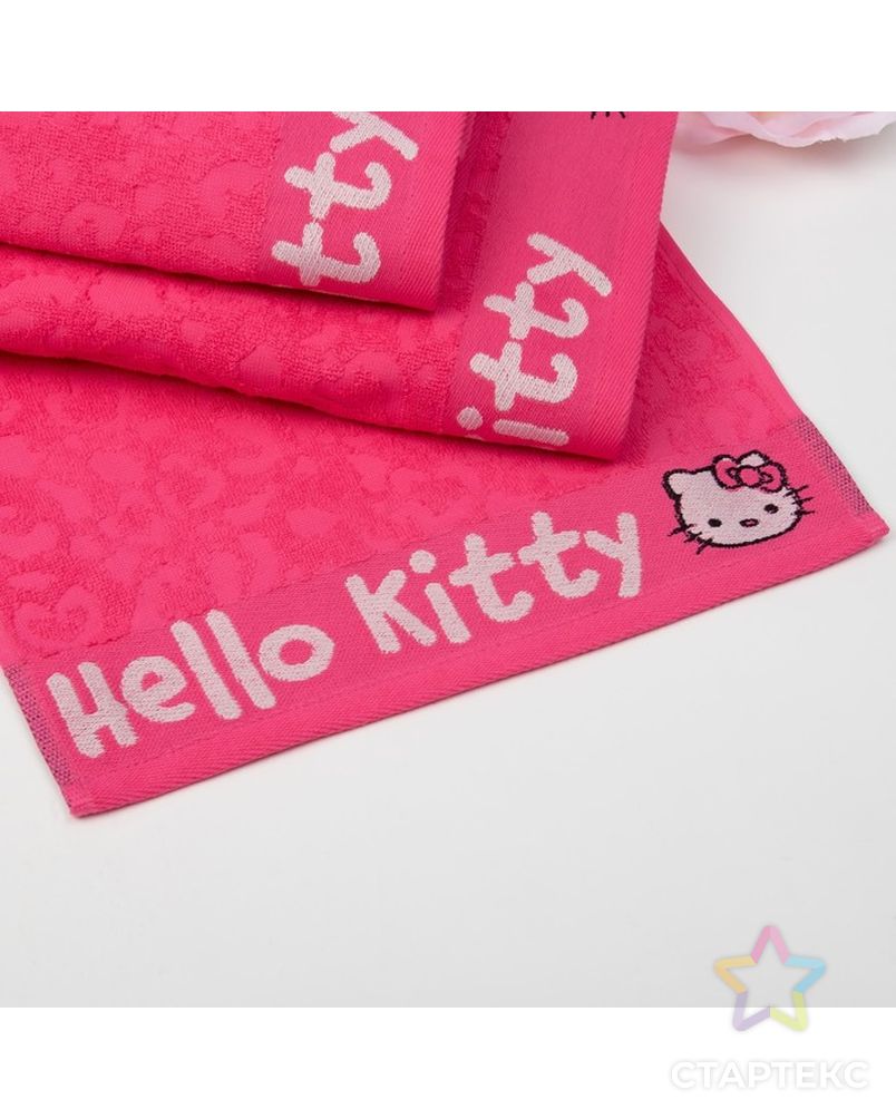 Полотенце детское Hello Kitty 70х130 см, цвет розовый 100% хлопок, 400 г/м² арт. СМЛ-21141-1-СМЛ3253540 3