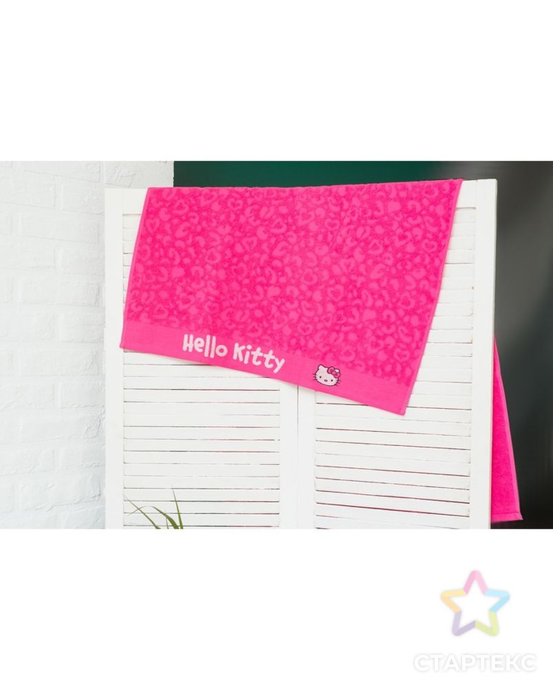 Полотенце детское Hello Kitty 70х130 см, цвет розовый 100% хлопок, 400 г/м² арт. СМЛ-21141-1-СМЛ3253540