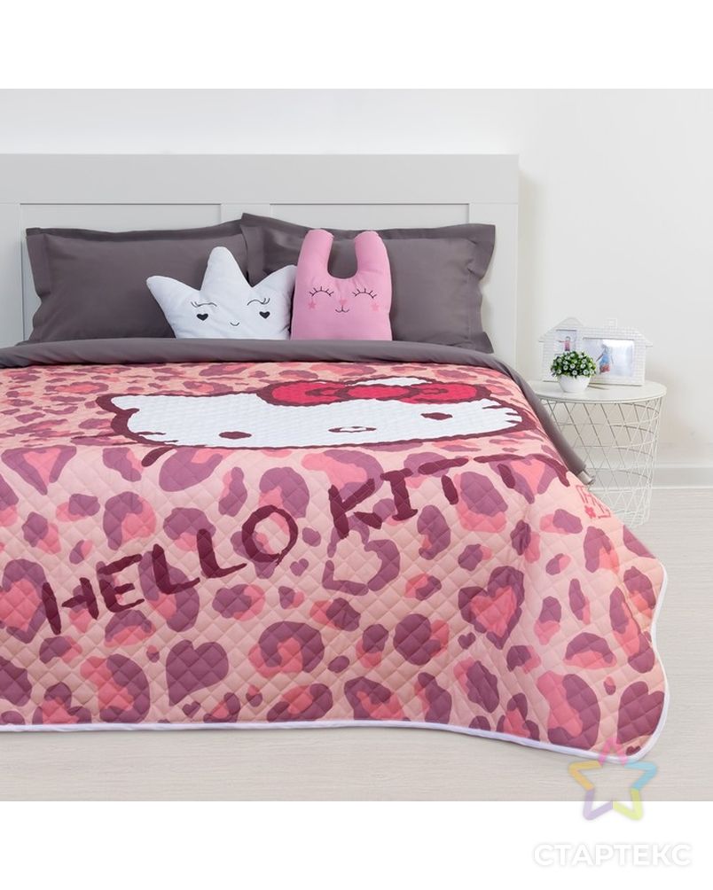 Покрывало Hello Kitty цвет розовый 160х200 см, поплин арт. СМЛ-8437-1-СМЛ3253543 1