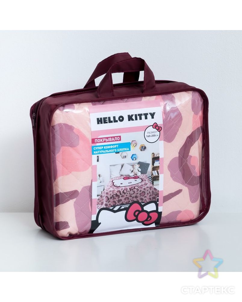 Покрывало Hello Kitty цвет розовый 160х200 см, поплин арт. СМЛ-8437-1-СМЛ3253543 5