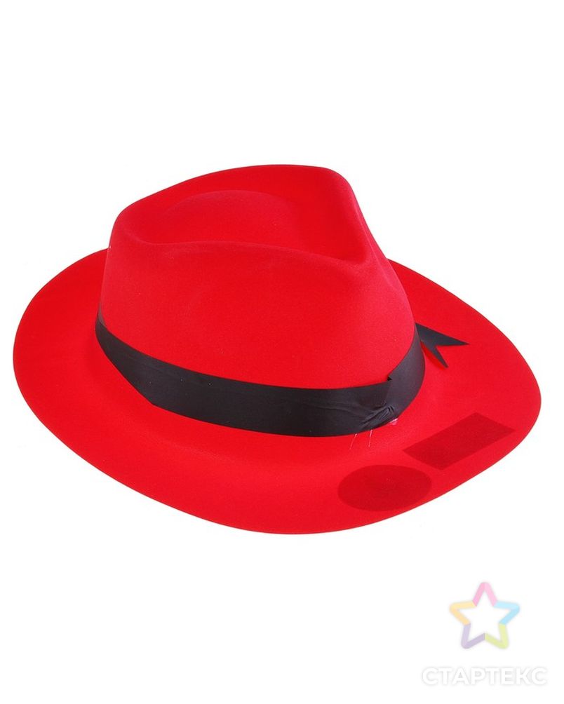Карнавальная шляпа красная с кантом арт. СМЛ-48893-1-СМЛ0000325745 1