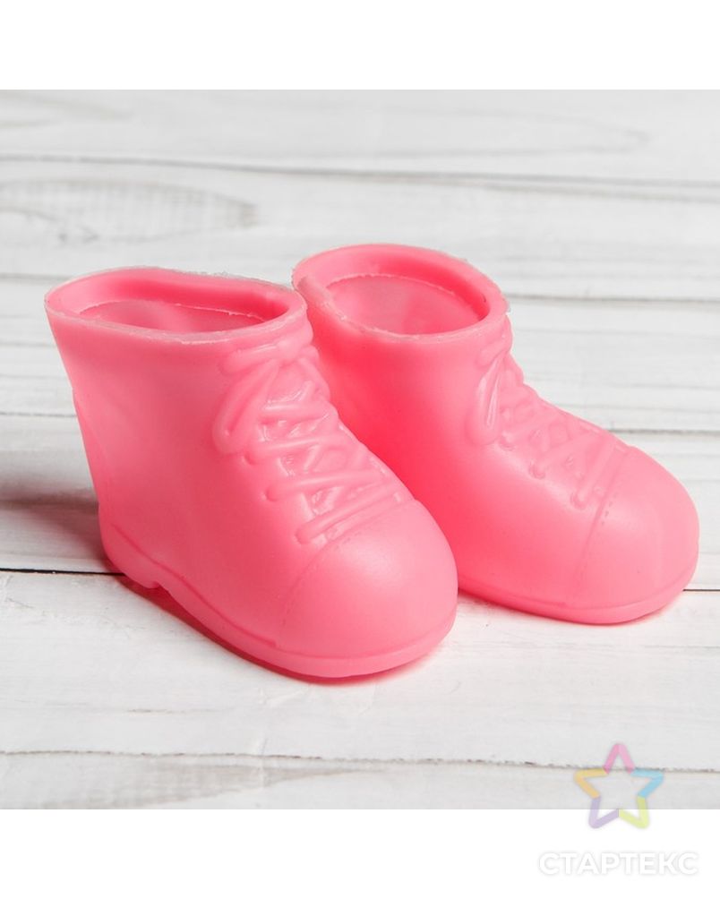 Ботинки для куклы "Бантики", длина подошвы 6,5 см, 1 пара, цв.розовый арт. СМЛ-8563-1-СМЛ3262100 1