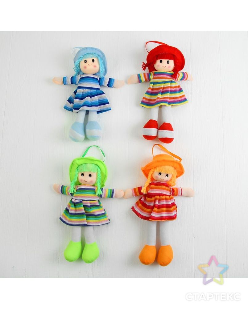 Мягкая игрушка «Кукла», в платье в полоску и шляпке, цвета МИКС арт. СМЛ-48977-1-СМЛ0000327441 3
