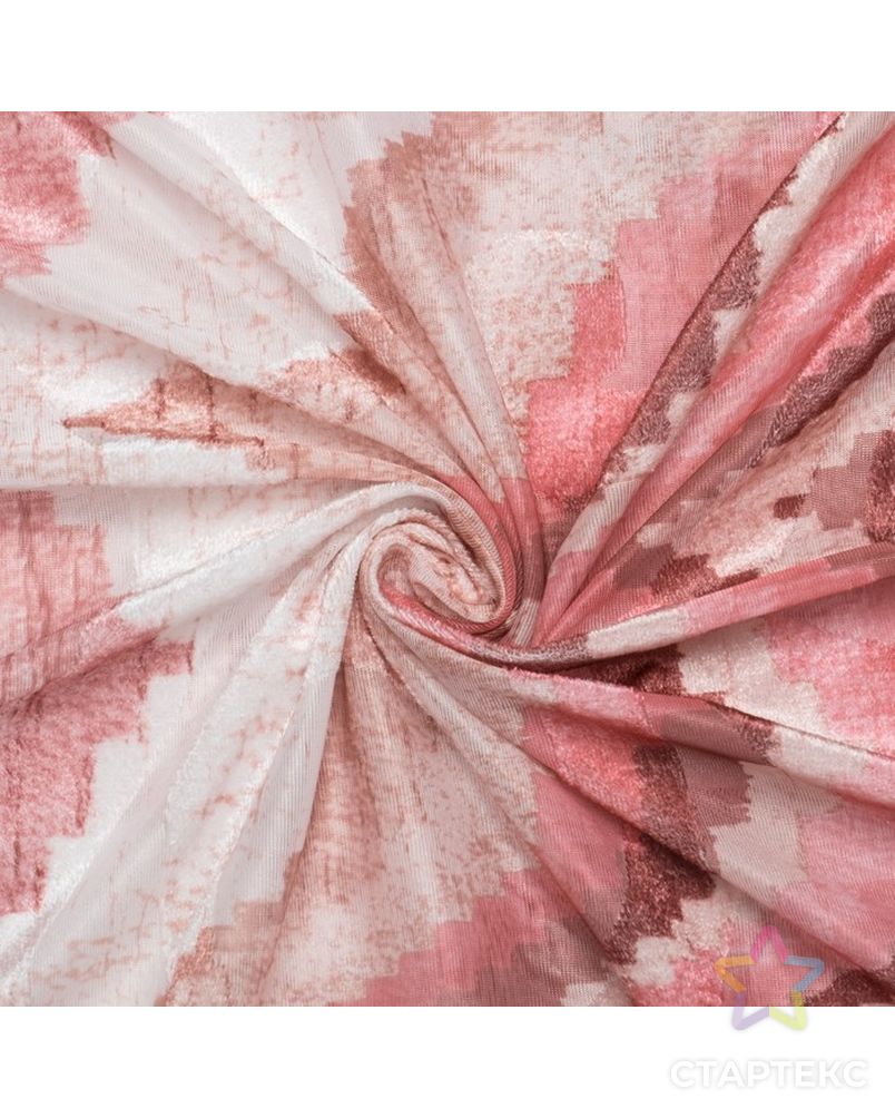 Штора тюлевая сетка с бархатом "Этель" Памир 170х250 см, розовый,100% п/э арт. СМЛ-20961-2-СМЛ0003277310 3
