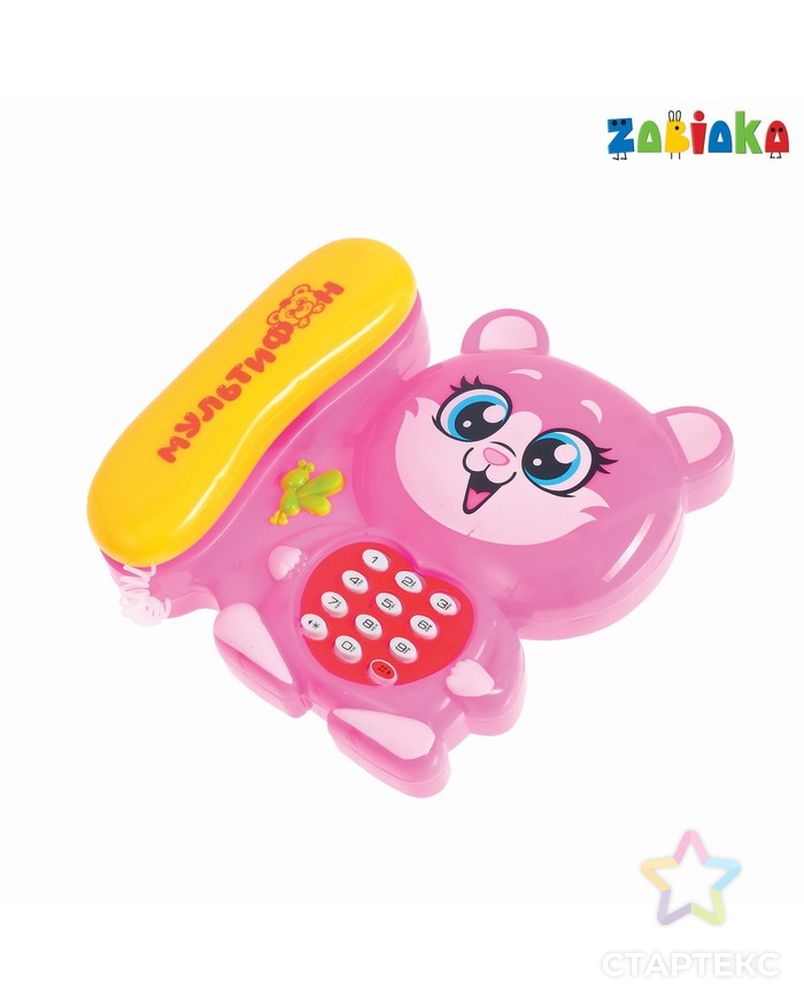 Телефон стационарный «Кошка», русская озвучка, работает от батареек, цвет розовый арт. СМЛ-58063-1-СМЛ0003279487 2